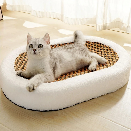 Cat Scratching Lounge Plush Reinforced Scratcher