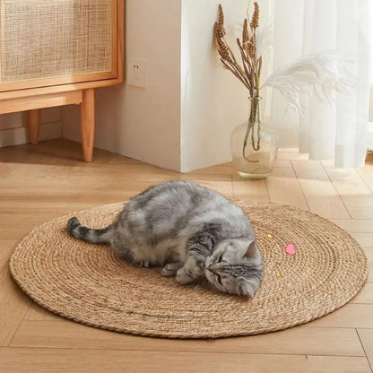 Cat Scratching Mat Braided Jute Flat Scratch & Rest