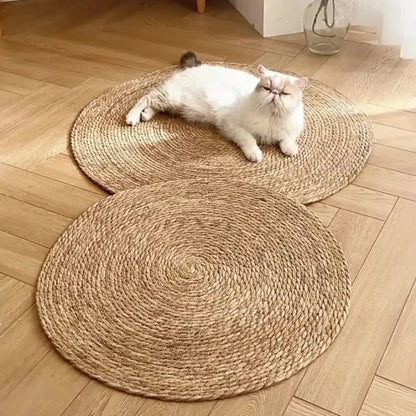 Cat Scratching Mat Braided Jute Flat Scratch & Rest