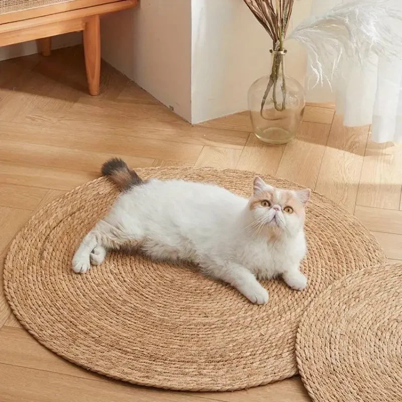 Cat Scratching Mat Braided Jute Flat Scratch & Rest