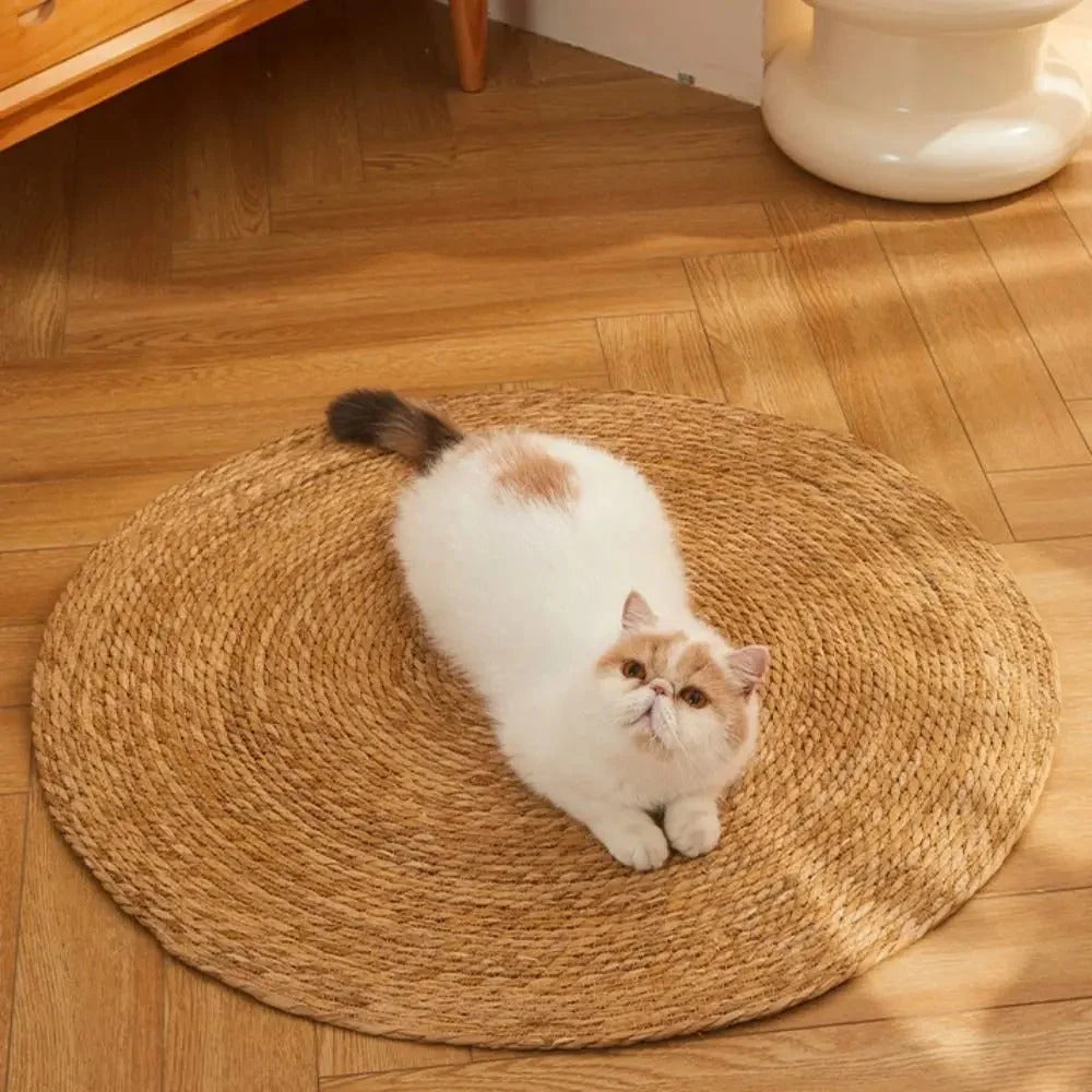Cat Scratching Mat Braided Jute Flat Scratch & Rest