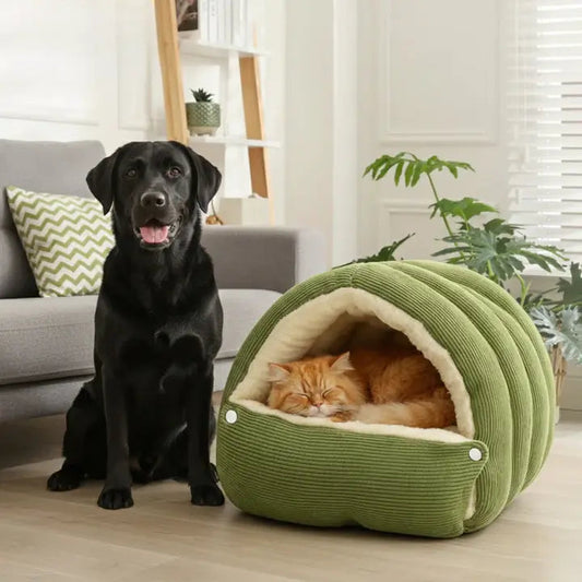 Cat & Small Dog Cave Bed Plush-Lined Thick Filling