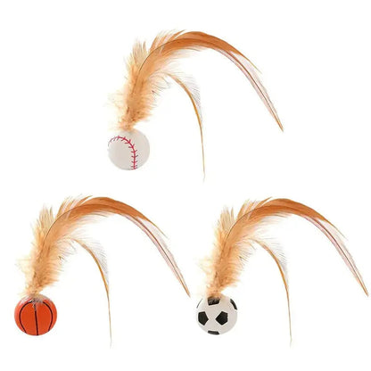 Cat Toy Silicone Body & Natural Feathers