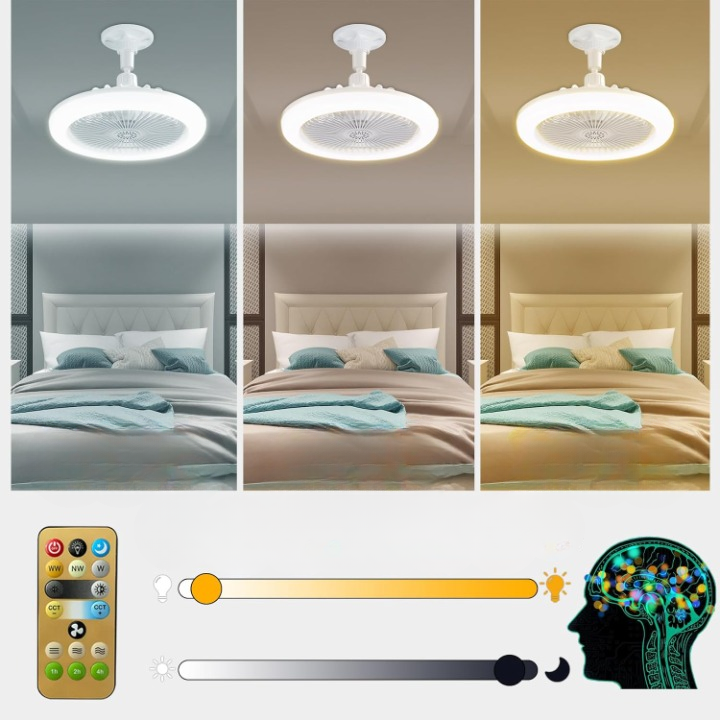 Ceiling Fan Light E27 No Wiring LED & Remote
