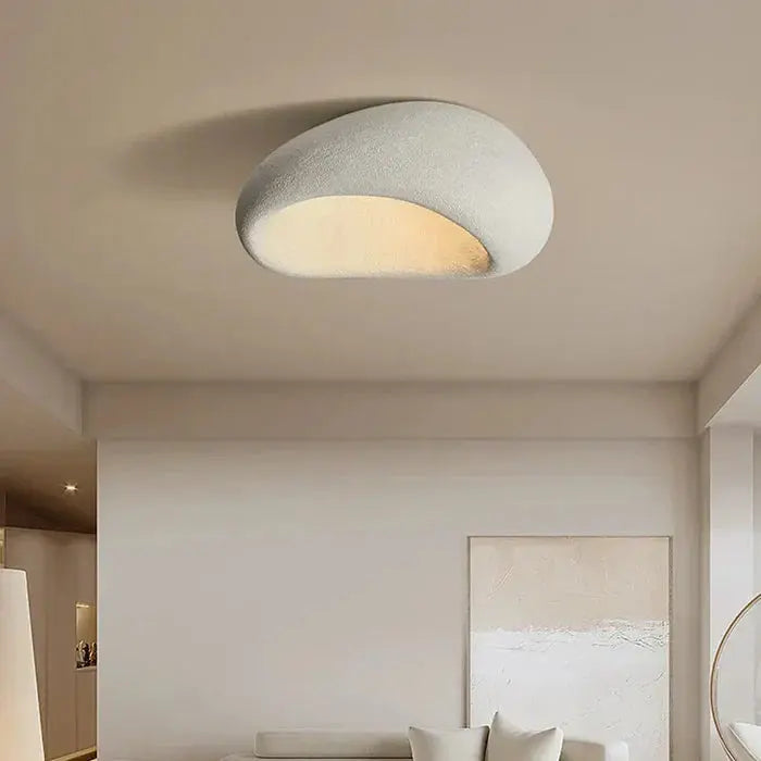 Ceiling Lamp Pebble Stone-Look Metal Warm LED 3 Settings