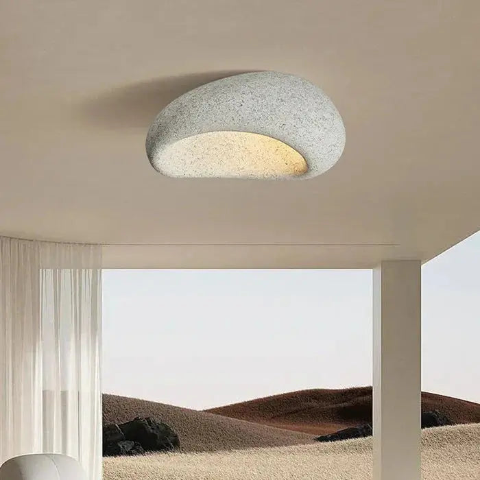Ceiling Lamp Pebble Stone-Look Metal Warm LED 3 Settings