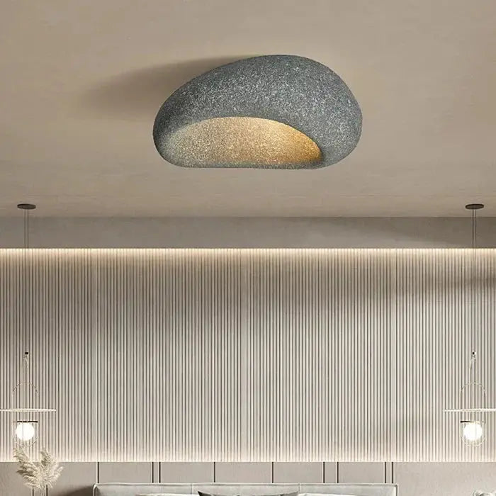 Ceiling Lamp Pebble Stone-Look Metal Warm LED 3 Settings
