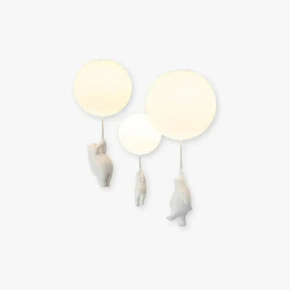 Ceiling Light Frosted Glass Globe Warm LED Resin Bear