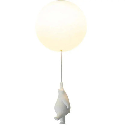 Ceiling Light Frosted Glass Globe Warm LED Resin Bear