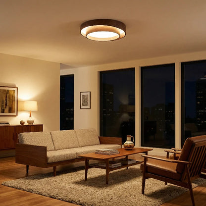 Ceiling Light Integrated LED & Dimmable Walnut Finish