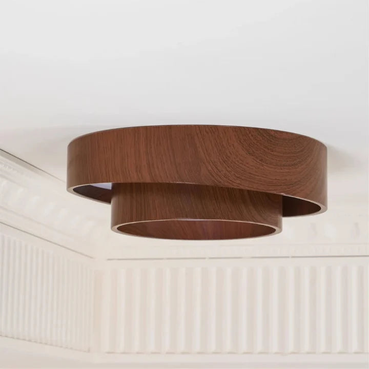 Ceiling Light Integrated LED & Dimmable Walnut Finish