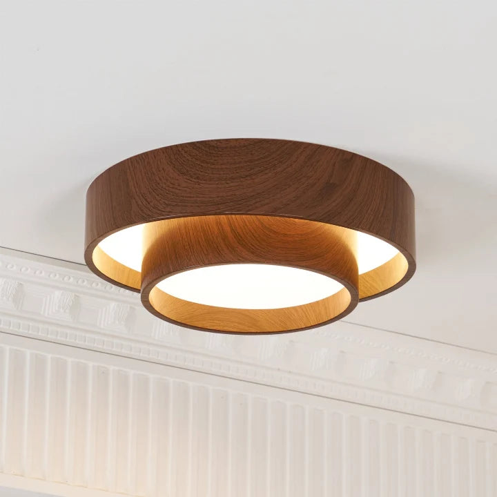 Ceiling Light Integrated LED & Dimmable Walnut Finish