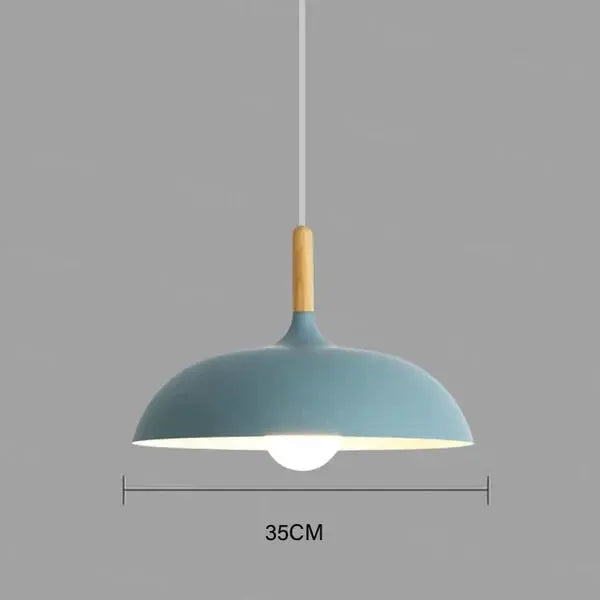 Ceiling Light Solid Oak Metal Accents 35cm Diameter