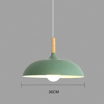 Ceiling Light Solid Oak Metal Accents 35cm Diameter