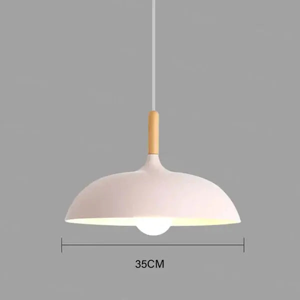 Ceiling Light Solid Oak Metal Accents 35cm Diameter