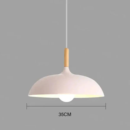 Ceiling Light Solid Oak Metal Accents 35cm Diameter