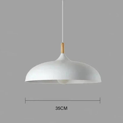 Ceiling Light Solid Oak Metal Accents 35cm Diameter