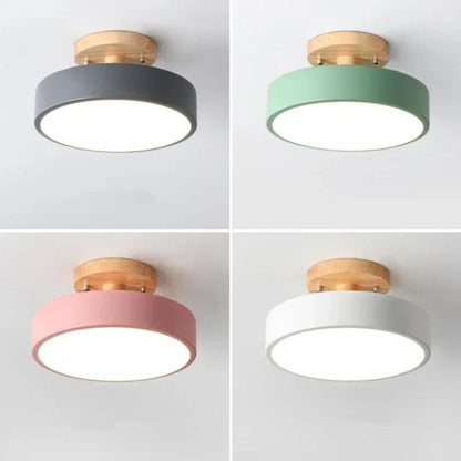 Ceiling Light Wood Base Selectable Color 110V 220V