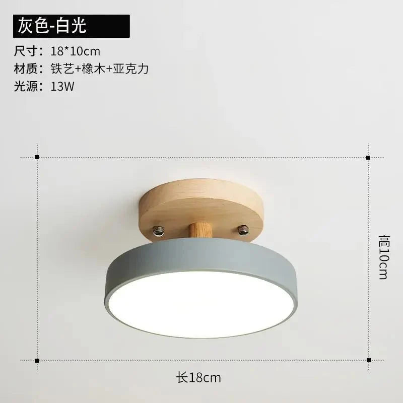 Ceiling Light Wood Base Selectable Color 110V 220V