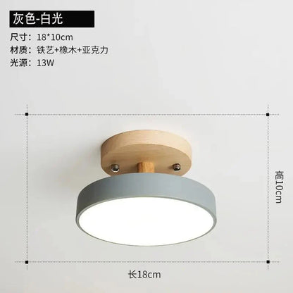 Ceiling Light Wood Base Selectable Color 110V 220V