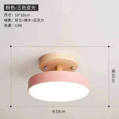 Ceiling Light Wood Base Selectable Color 110V 220V