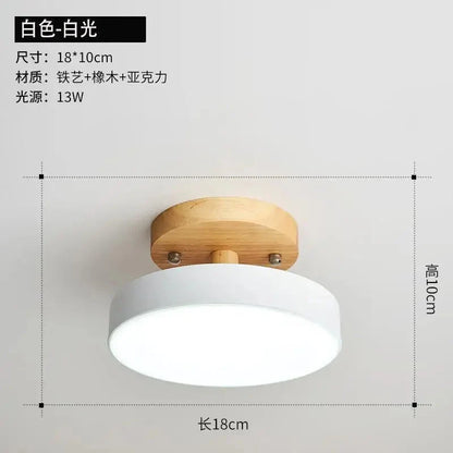 Ceiling Light Wood Base Selectable Color 110V 220V