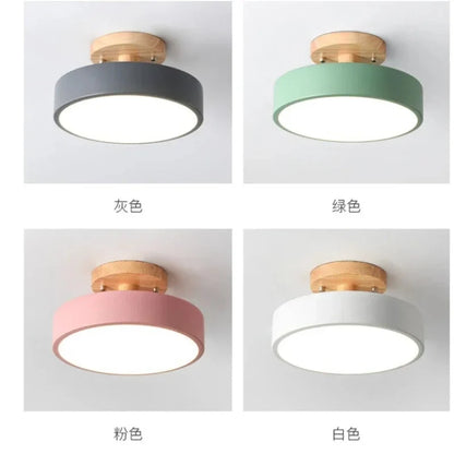 Ceiling Light Wood Base Selectable Color 110V 220V