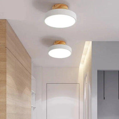 Ceiling Light Wood Base Selectable Color 110V 220V