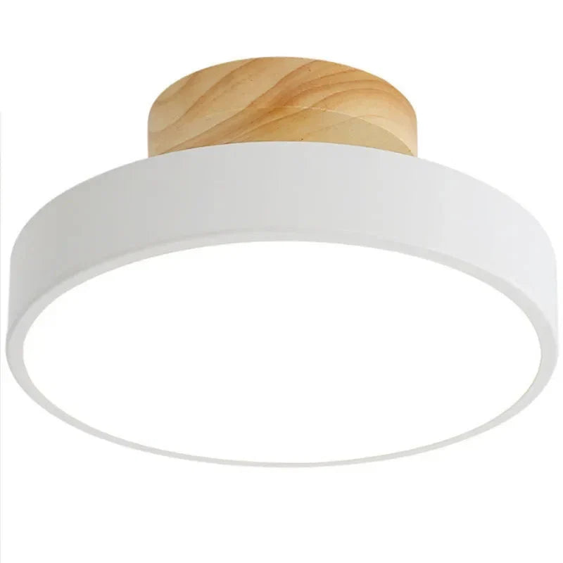 Ceiling Light Wood Base Selectable Color 110V 220V