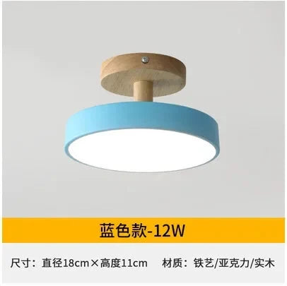 Ceiling Light Wood Base Selectable Color 110V 220V