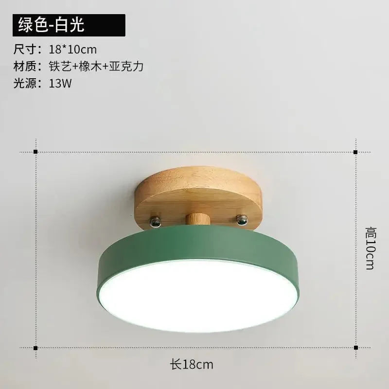 Ceiling Light Wood Base Selectable Color 110V 220V