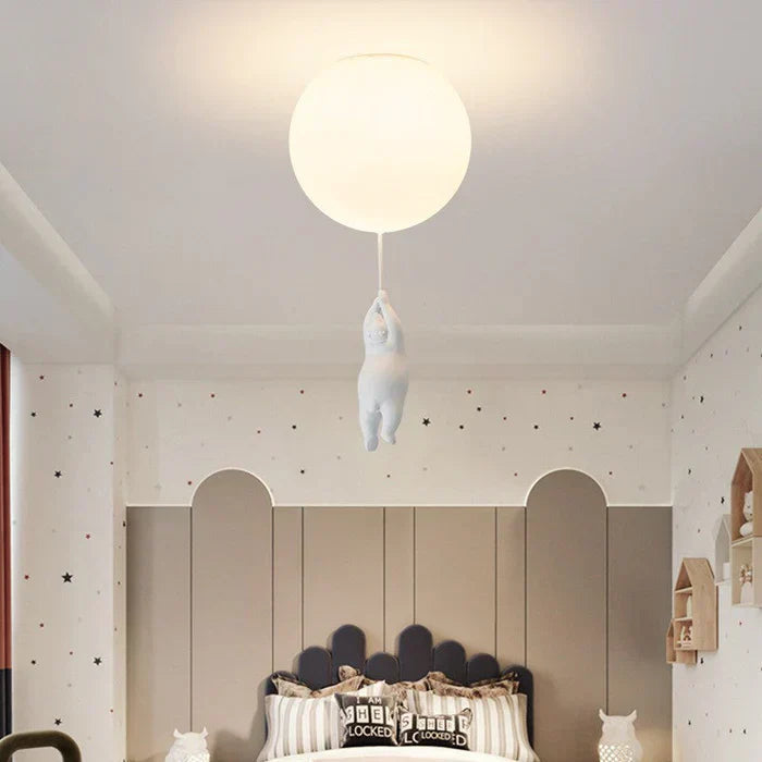 Ceiling Pendant Light Floating Bears Balloons Warm White LED