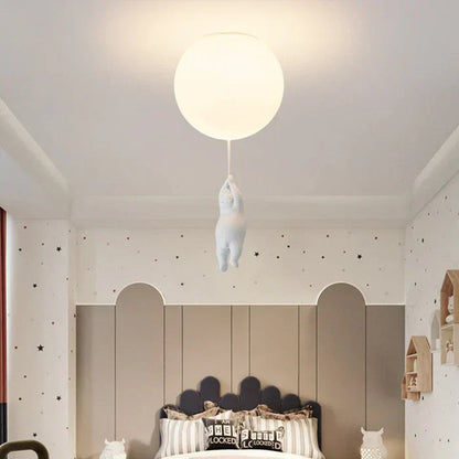 Ceiling Pendant Light Floating Bears Balloons Warm White LED