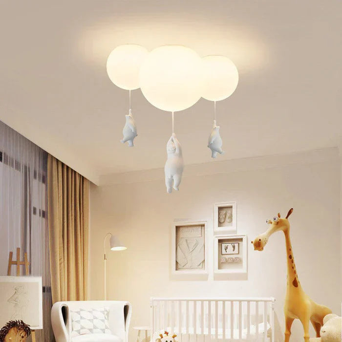 Ceiling Pendant Light Floating Bears Balloons Warm White LED