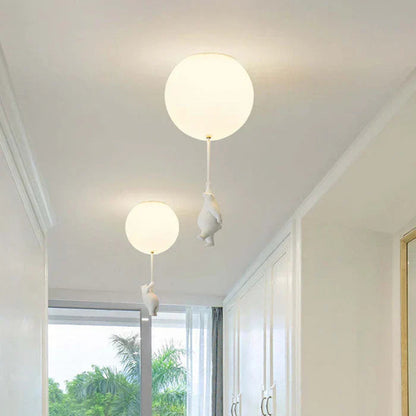 Ceiling Pendant Light Floating Bears Balloons Warm White LED