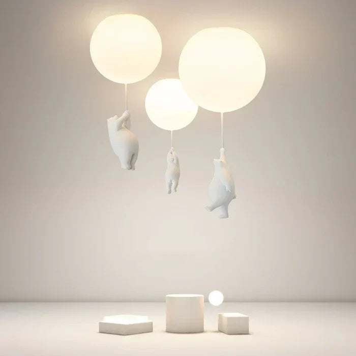 Ceiling Pendant Light Floating Bears Balloons Warm White LED