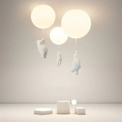 Ceiling Pendant Light Floating Bears Balloons Warm White LED