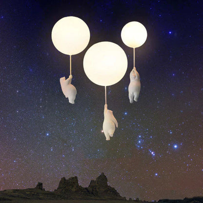 Ceiling Pendant Light Floating Bears Balloons Warm White LED