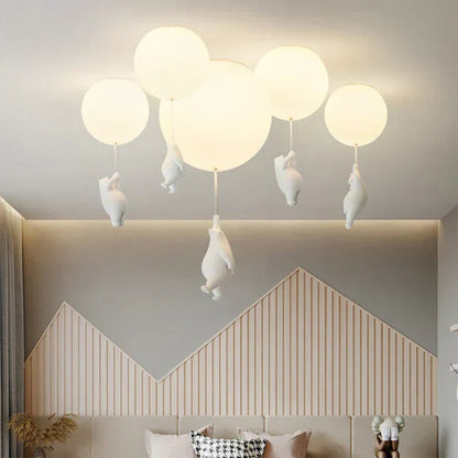 Ceiling Pendant Light Floating Bears Balloons Warm White LED