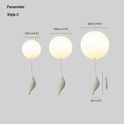 Ceiling Pendant Light Floating Bears Balloons Warm White LED