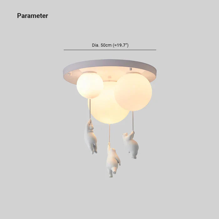 Ceiling Pendant Light Floating Bears Balloons Warm White LED