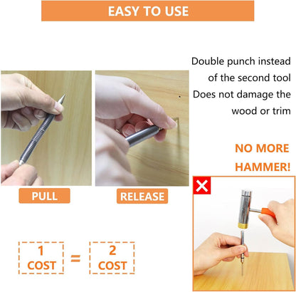 Center Punch Spring-Loaded Hardened 40Cr Steel Two Interchangeable Tips