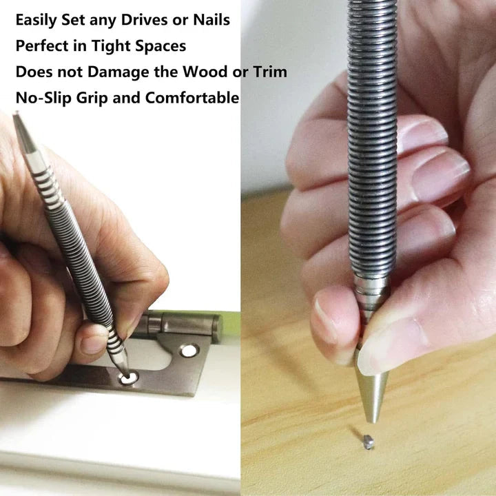 Center Punch Spring-Loaded Hardened 40Cr Steel Two Interchangeable Tips