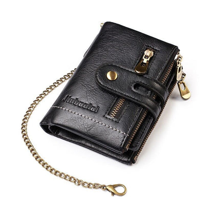 Chain Wallet Vintage PU Leather 13 Card Slots & Photo Window