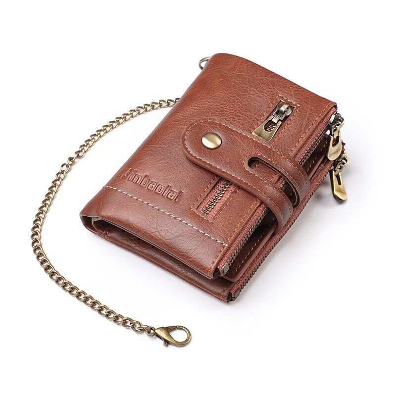 Chain Wallet Vintage PU Leather 13 Card Slots & Photo Window
