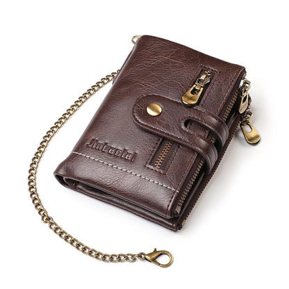 Chain Wallet Vintage PU Leather 13 Card Slots & Photo Window
