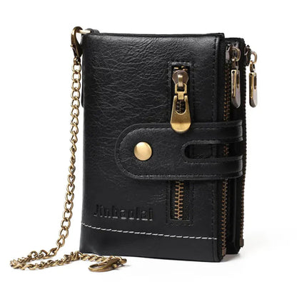 Chain Wallet Vintage PU Leather 13 Card Slots & Photo Window