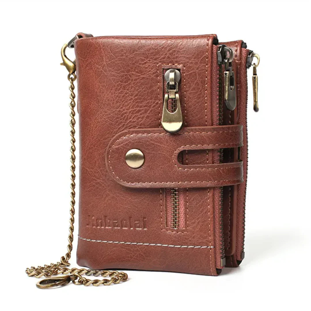 Chain Wallet Vintage PU Leather 13 Card Slots & Photo Window
