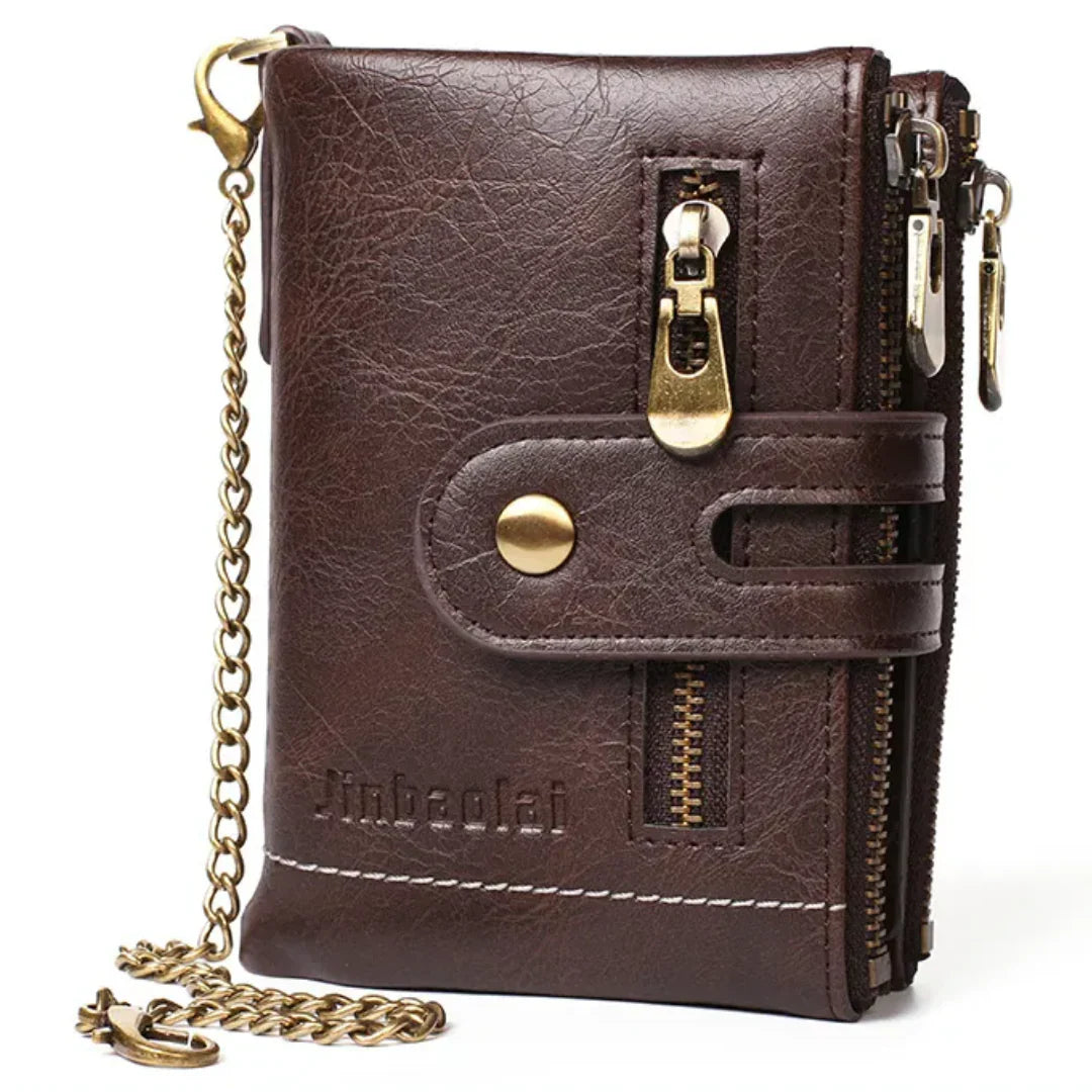 Chain Wallet Vintage PU Leather 13 Card Slots & Photo Window