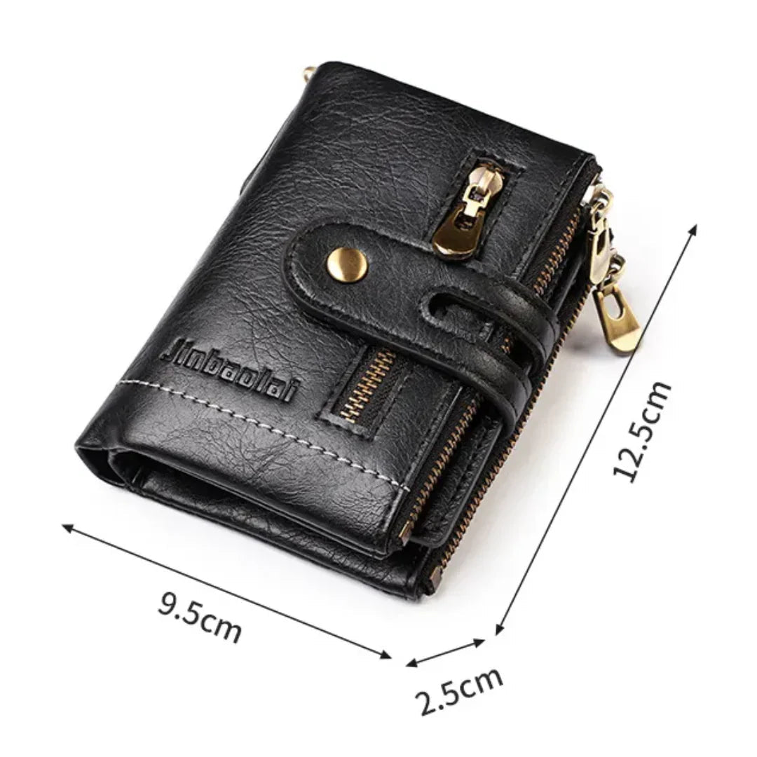 Chain Wallet Vintage PU Leather 13 Card Slots & Photo Window